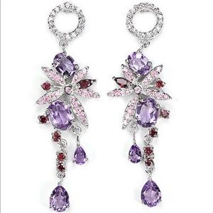 Amethyst earrings with double dangle